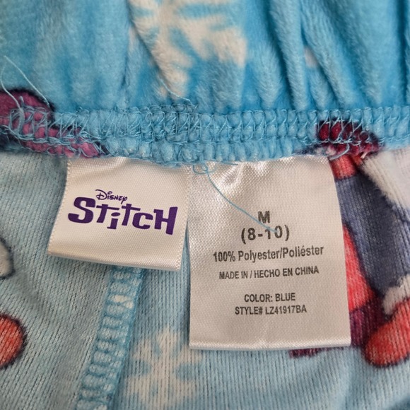 Disney Lilo & Stitch Christmas Pajama Pants, Blue, Size M 8-10, LZ41917BA - Picture 3 of 10